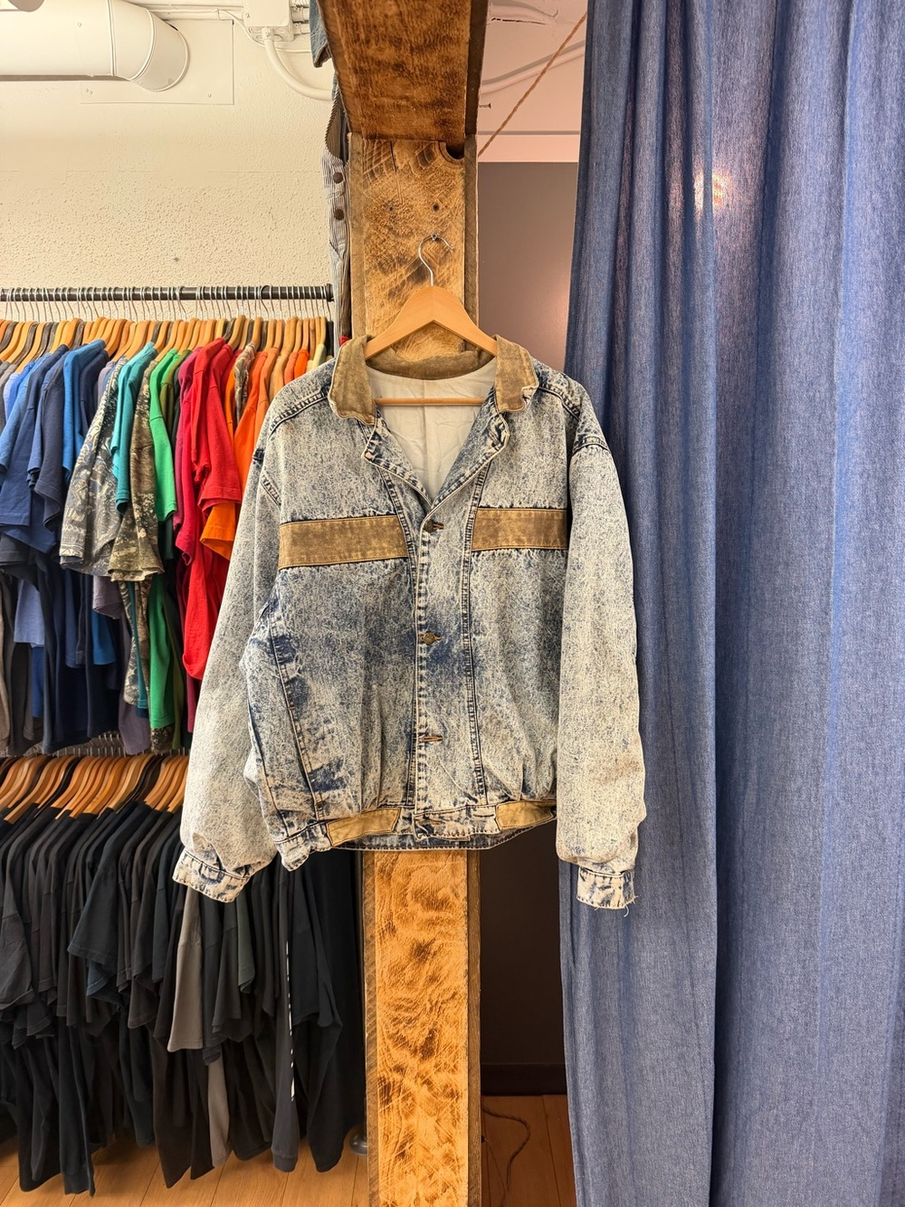 Vintage washed blue denim jacket